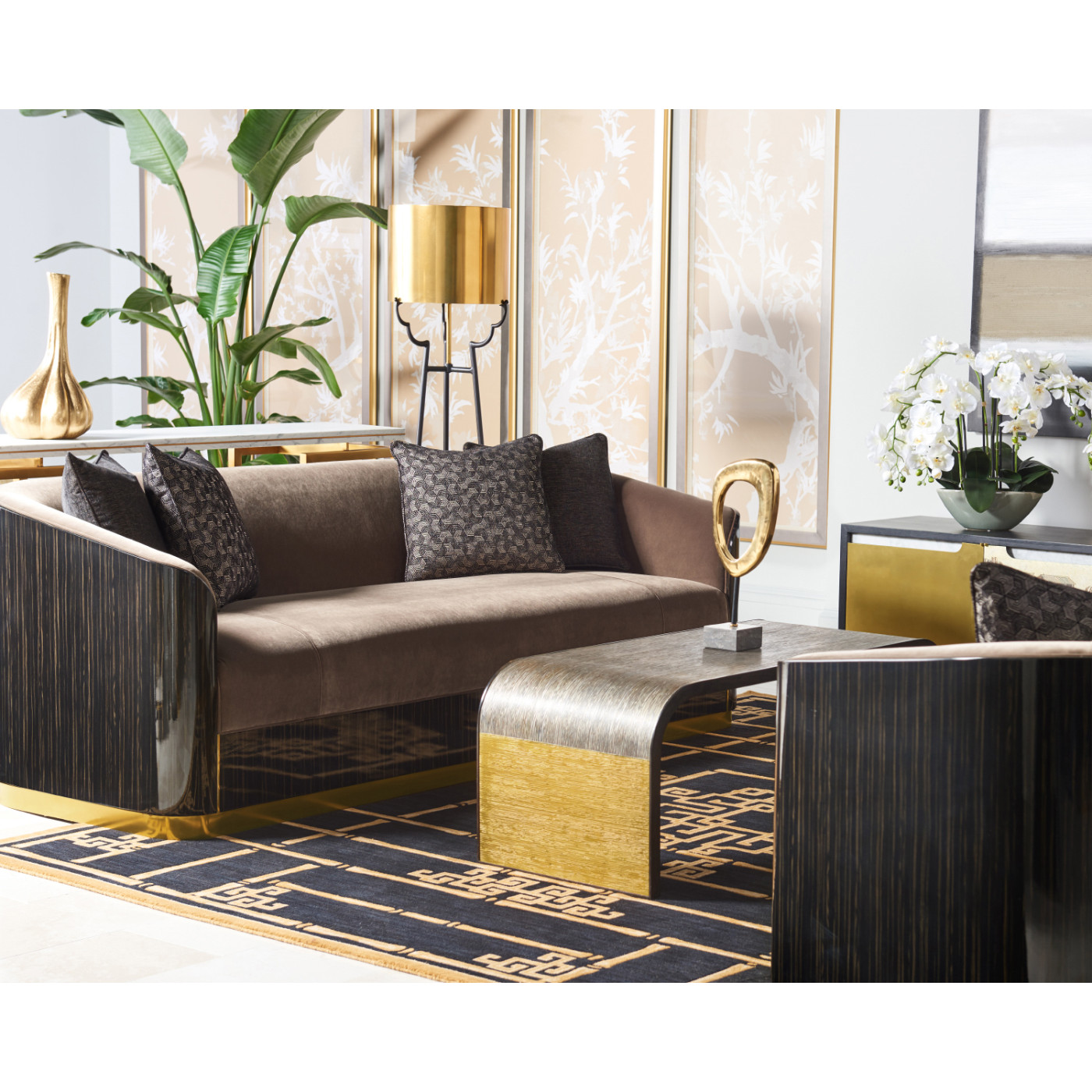 Fusion Low Bronze & Brass Console