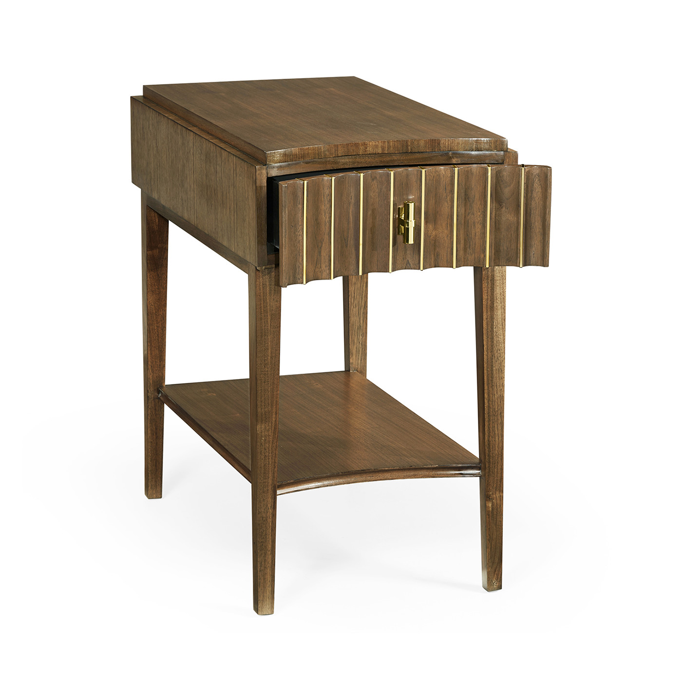 Rectangular Autumn Walnut Reeded End Table