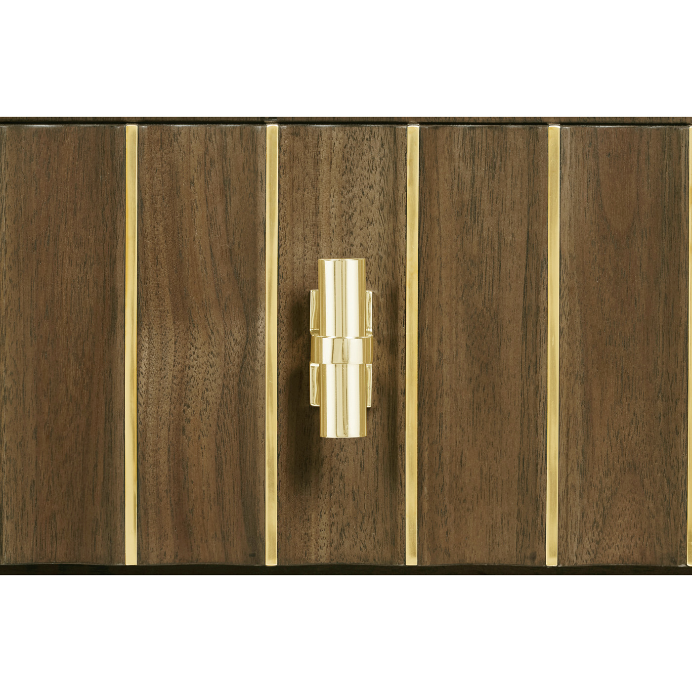 Bowed Autumn Walnut Reeded Console Table