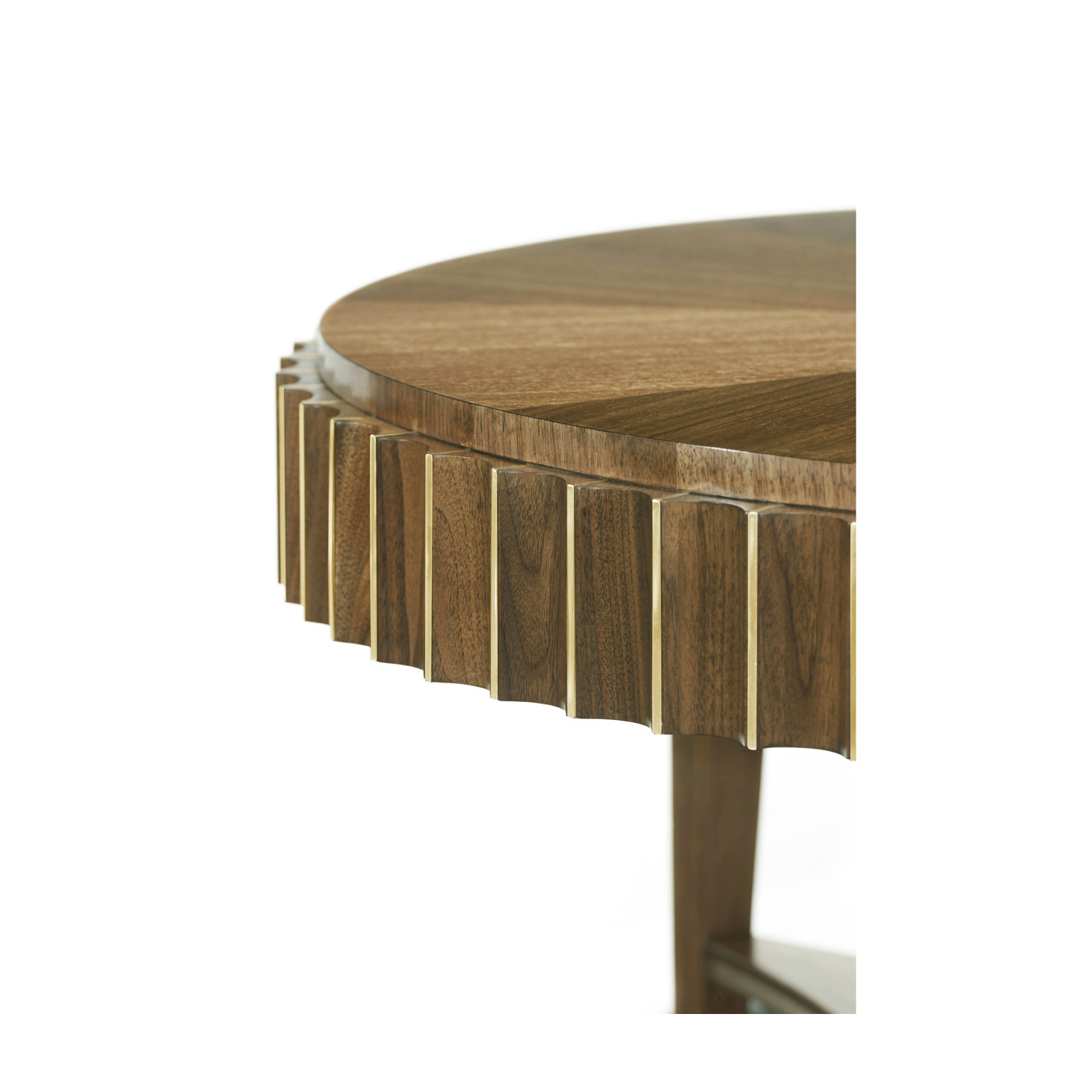 Round Autumn Walnut Reeded Coffee Table