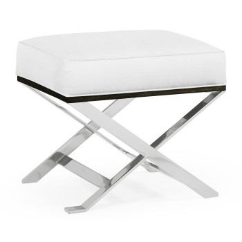 Contemporary White Stainless Steel Stool