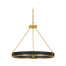 Round Contemporary Ebonised Oak & Brass Chandelier