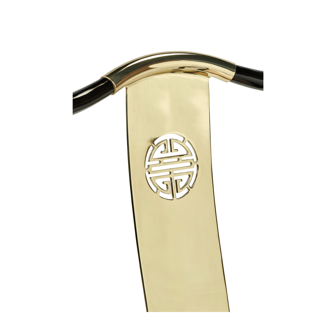 Fusion Black Gloss & Brass Dining Arm Chair