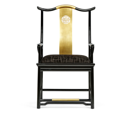 Fusion Black Gloss Dining Arm Chair
