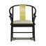 Fusion Rounded Black Gloss & Brass Dining Arm Chair