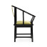 Fusion Rounded Black Gloss & Brass Dining Arm Chair