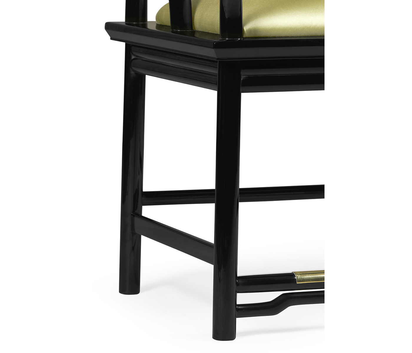 Fusion Rounded Black Gloss & Brass Dining Arm Chair