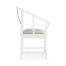 Fusion Rounded White Gloss & Stainless Steel Dining Arm Chair