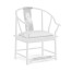 Fusion Rounded White Gloss & Stainless Steel Dining Arm Chair