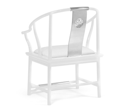 Fusion Rounded White Gloss & Stainless Steel Dining Arm Chair