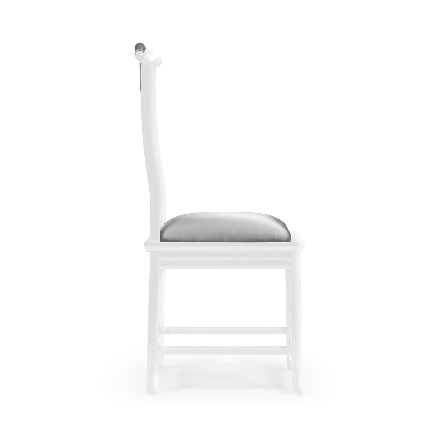 Fusion White Gloss & Stainless Steel Dining Side Chair