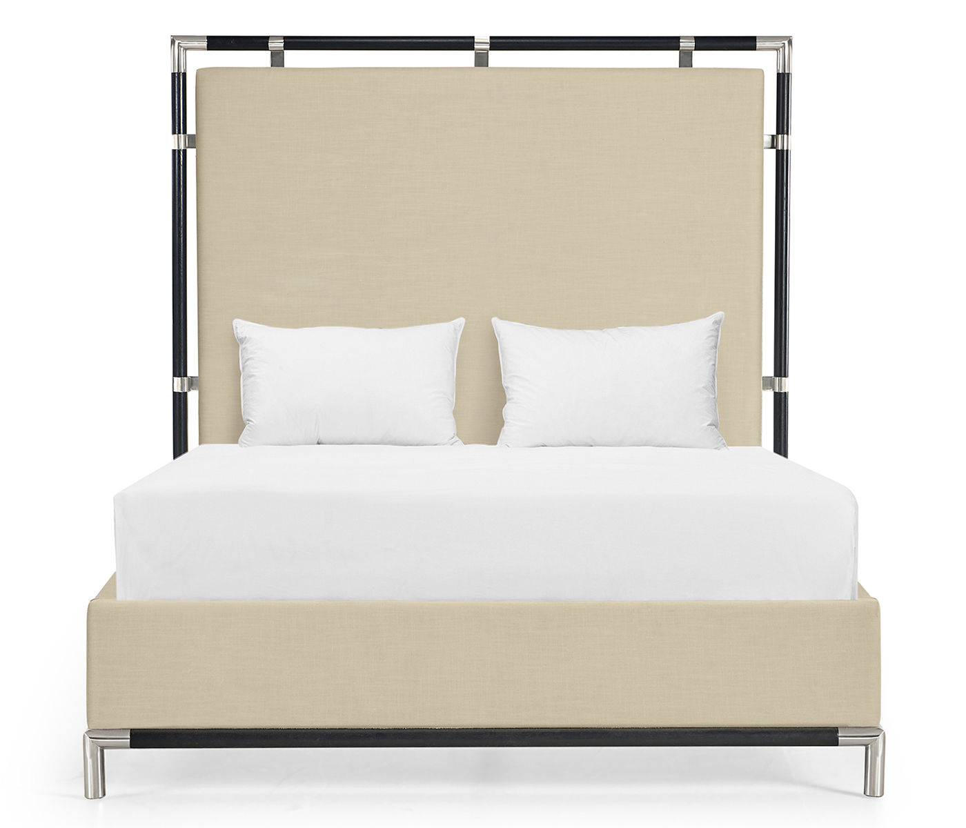 Campaign Style Ebonised Oak UK Queen Bed