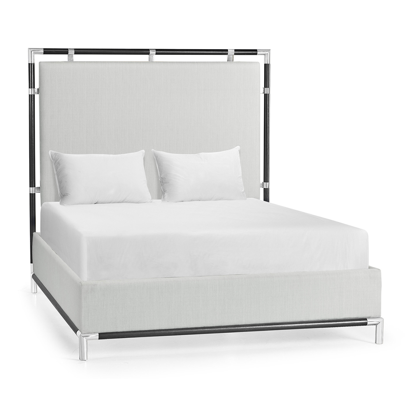 Campaign Style Ebonised Oak UK Queen Bed