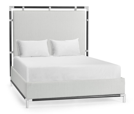 Campaign Style Ebonised Oak UK Queen Bed