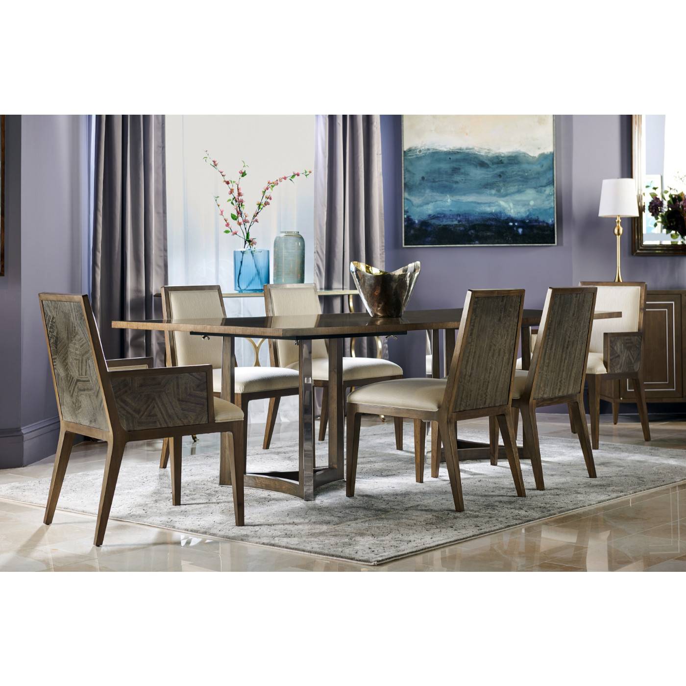 Gatsby Contemporary Grey Dining Table 96