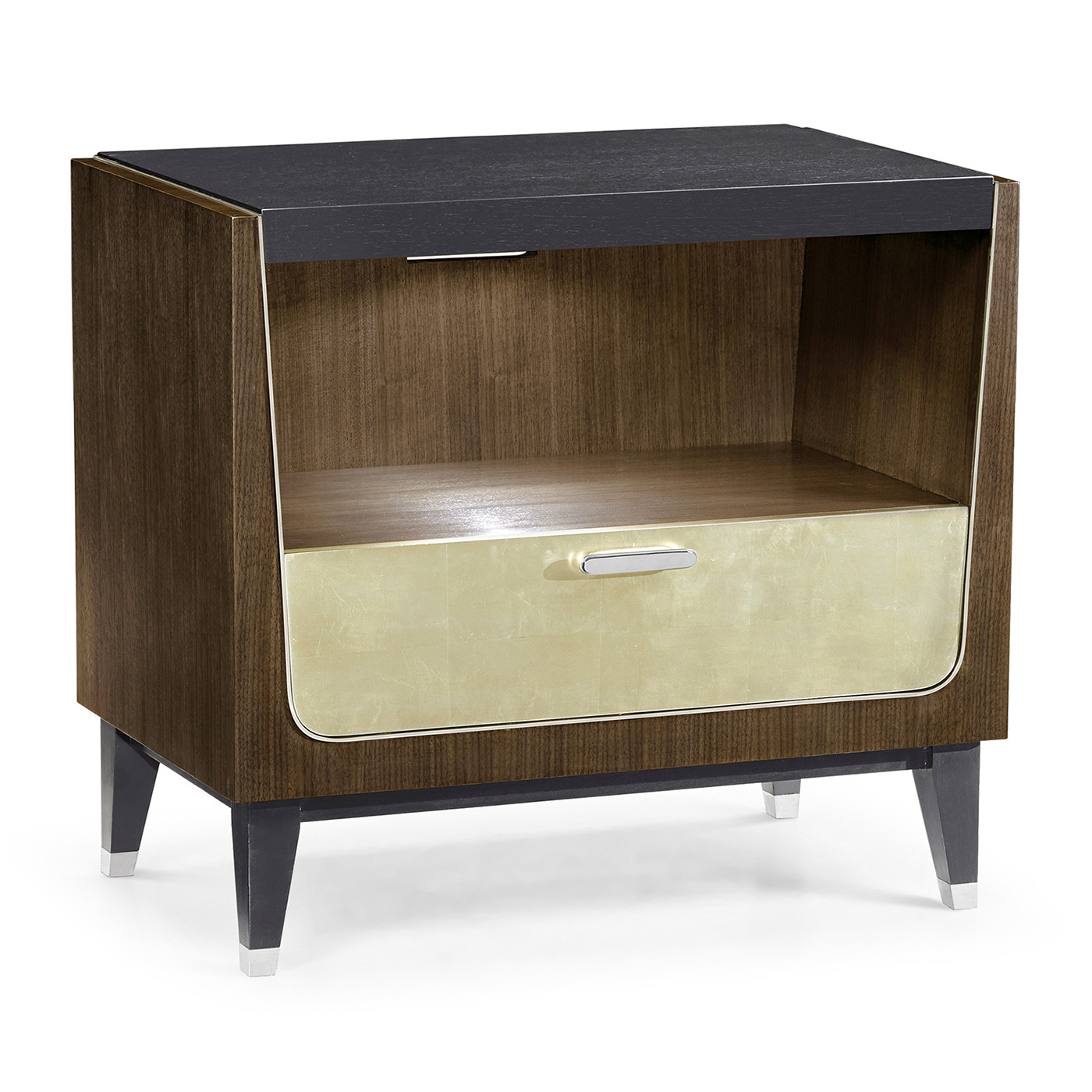 Gatsby Champagne Silver-Leaf Bedside Cabinet