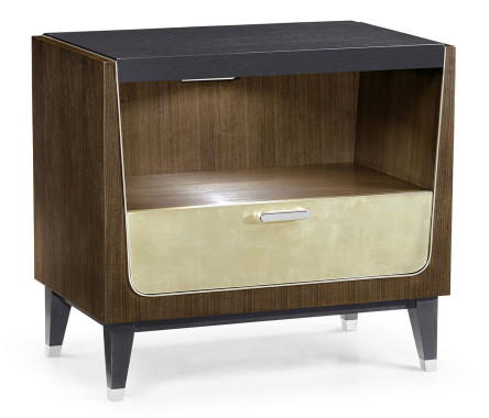 Gatsby Champagne Silver-Leaf Bedside Cabinet