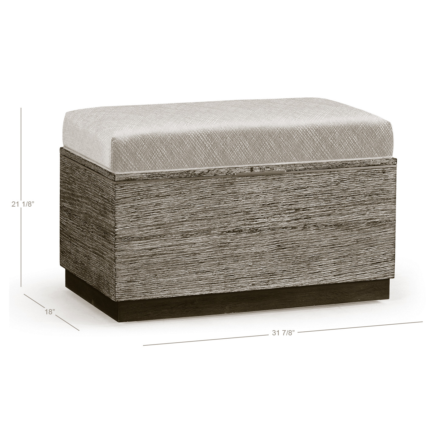 Geometric Dark French Oak Stool with Inside Storage on Wheels