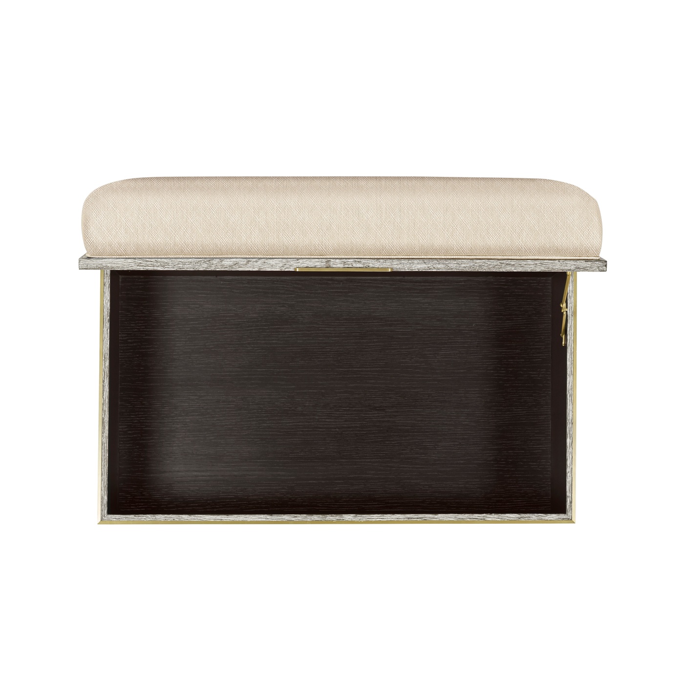 Geometric Light French Oak Stool with Inside Storage on Wheels