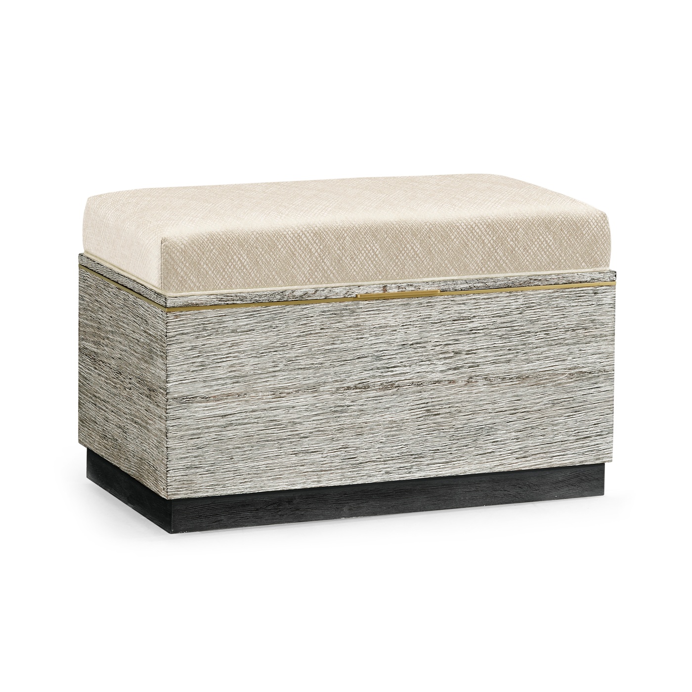 Geometric Light French Oak Stool with Inside Storage on Wheels