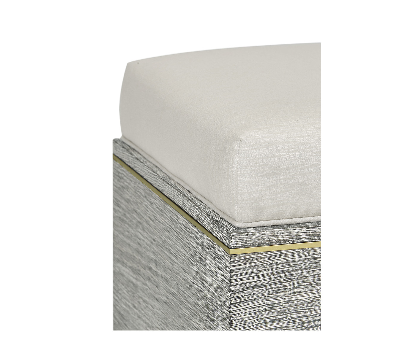 Geometric Light French Oak Stool with Inside Storage on Wheels