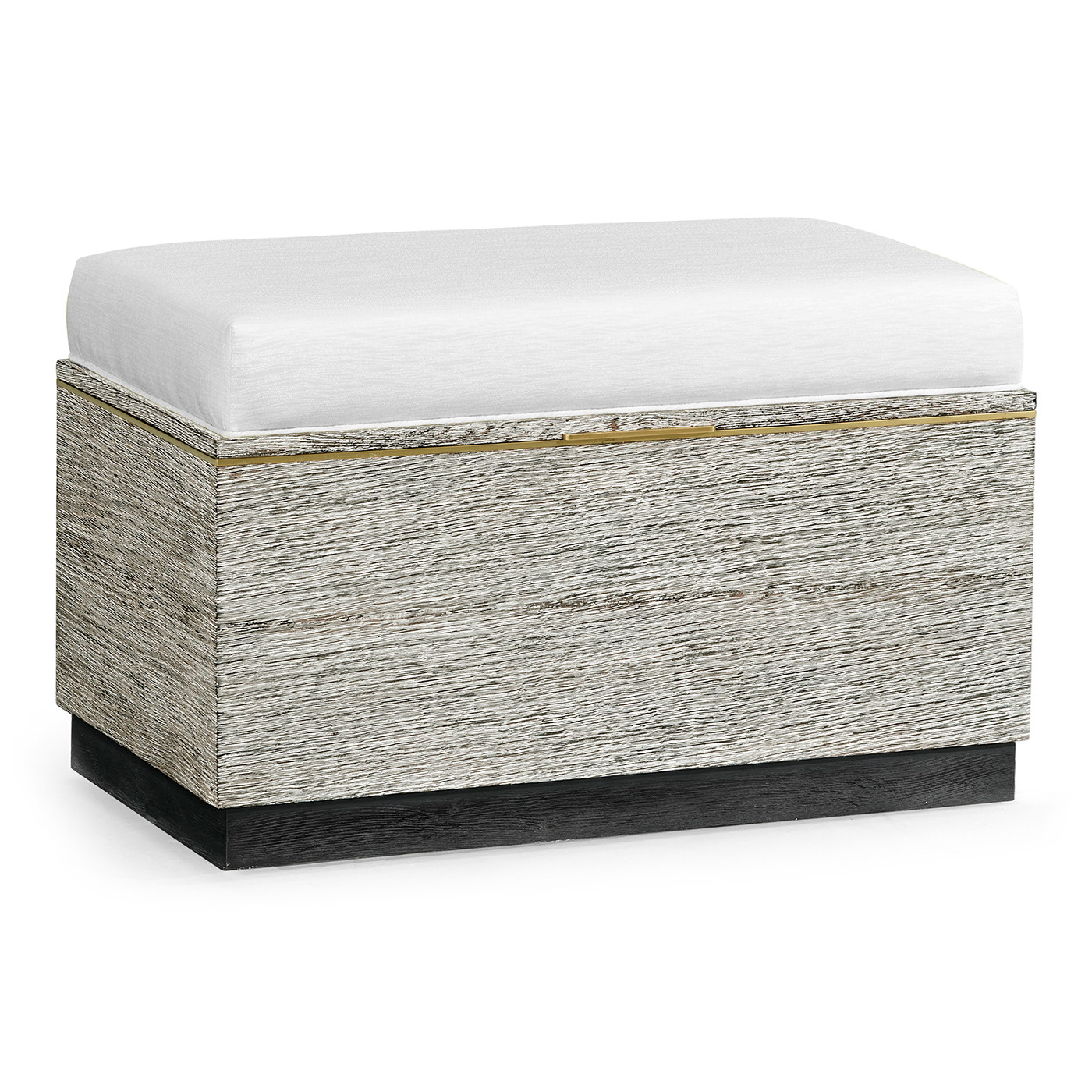 Geometric Light French Oak Stool with Inside Storage on Wheels