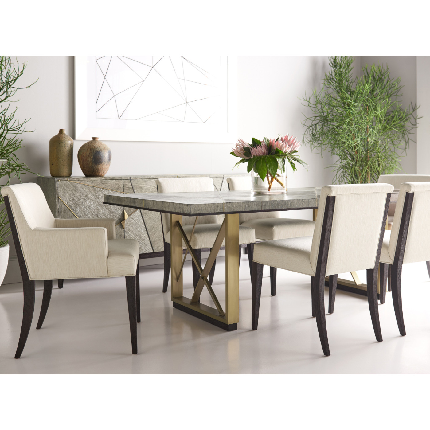 Geometric Transitional Oak Sideboard