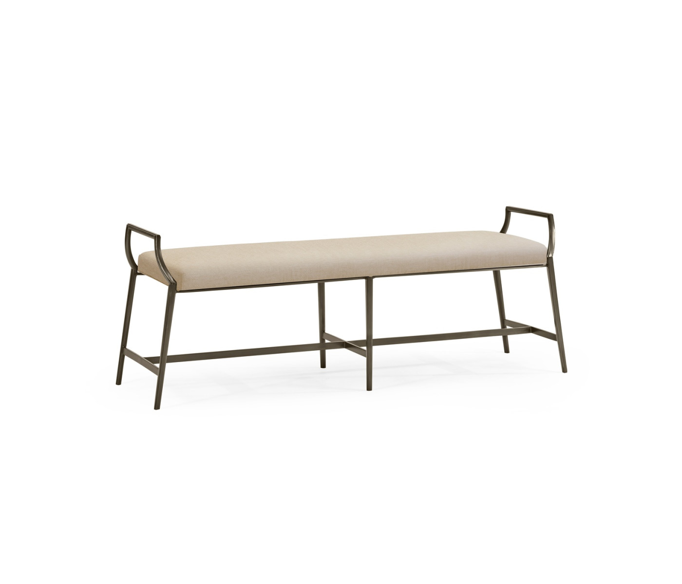 Modern Curved Bronzed Bench