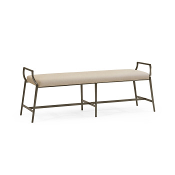 Modern Curved Bronzed Bench