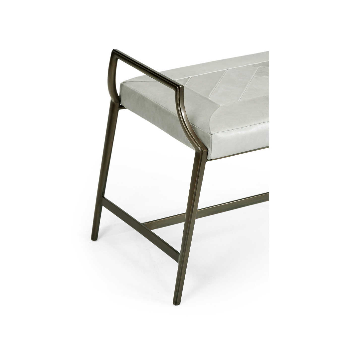 Modern Curved Bronzed Bench