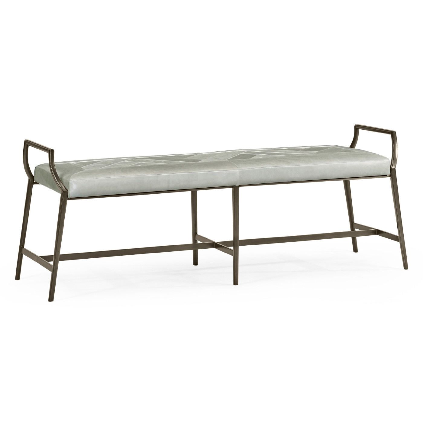 Modern Curved Bronzed Bench