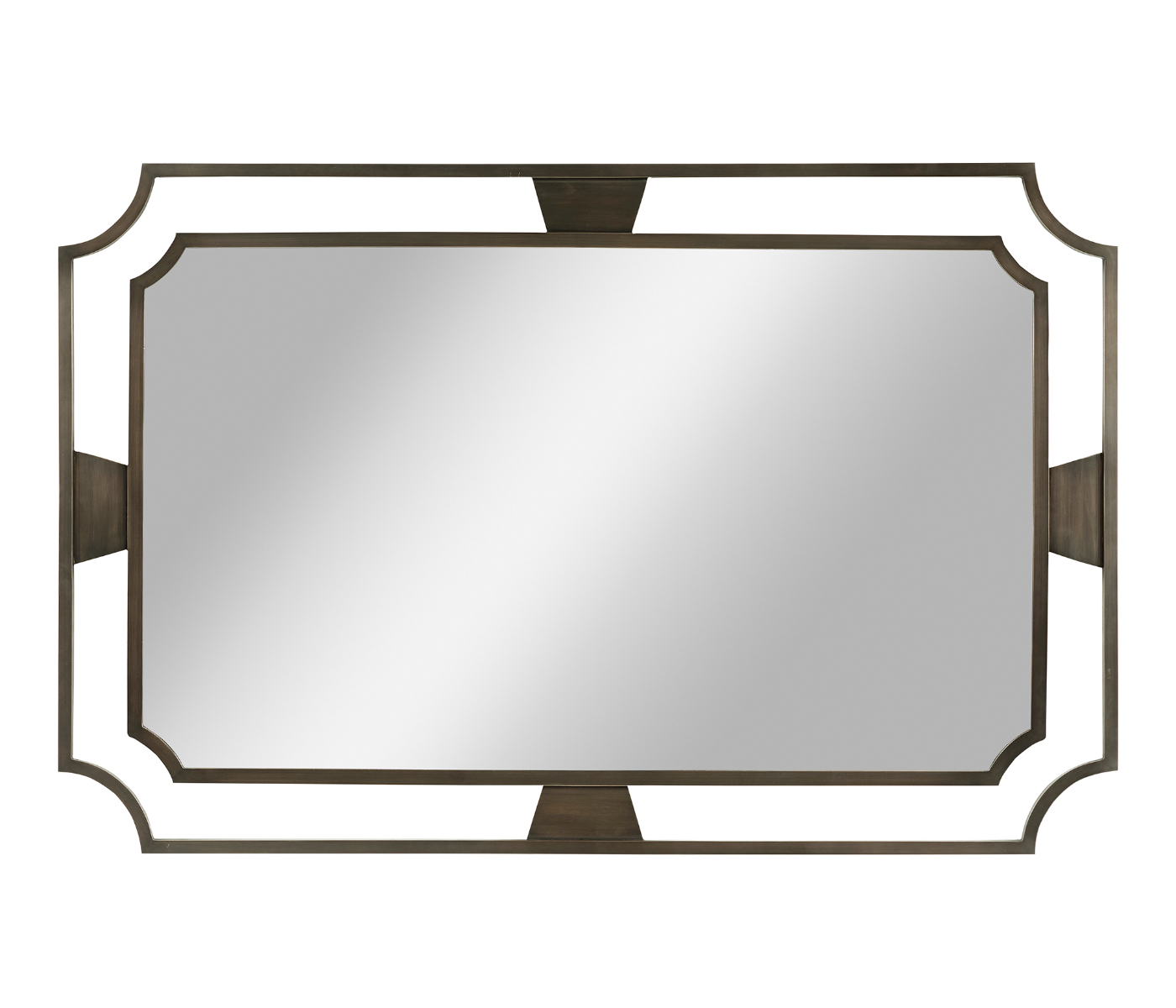 Rectangular Curved Bronzed Wall Hanging Mirror