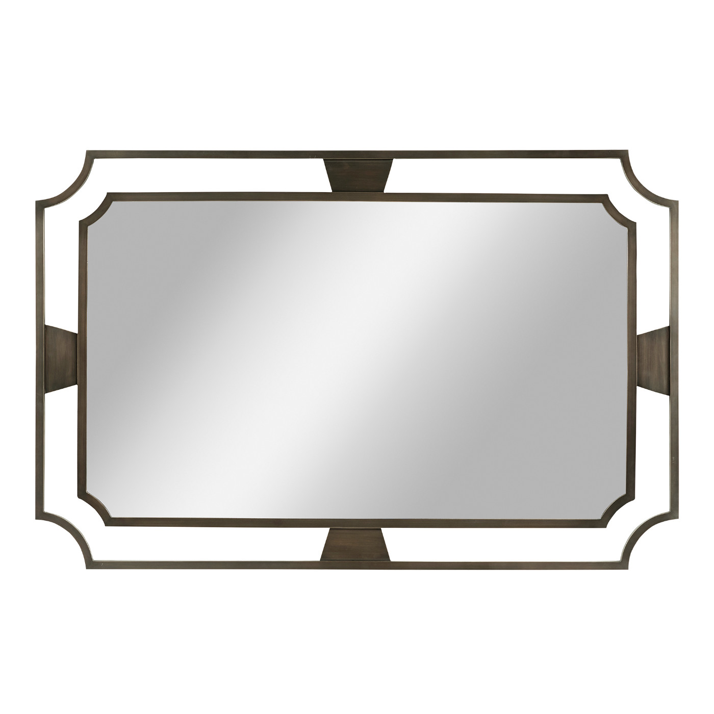 Rectangular Curved Bronzed Wall Hanging Mirror