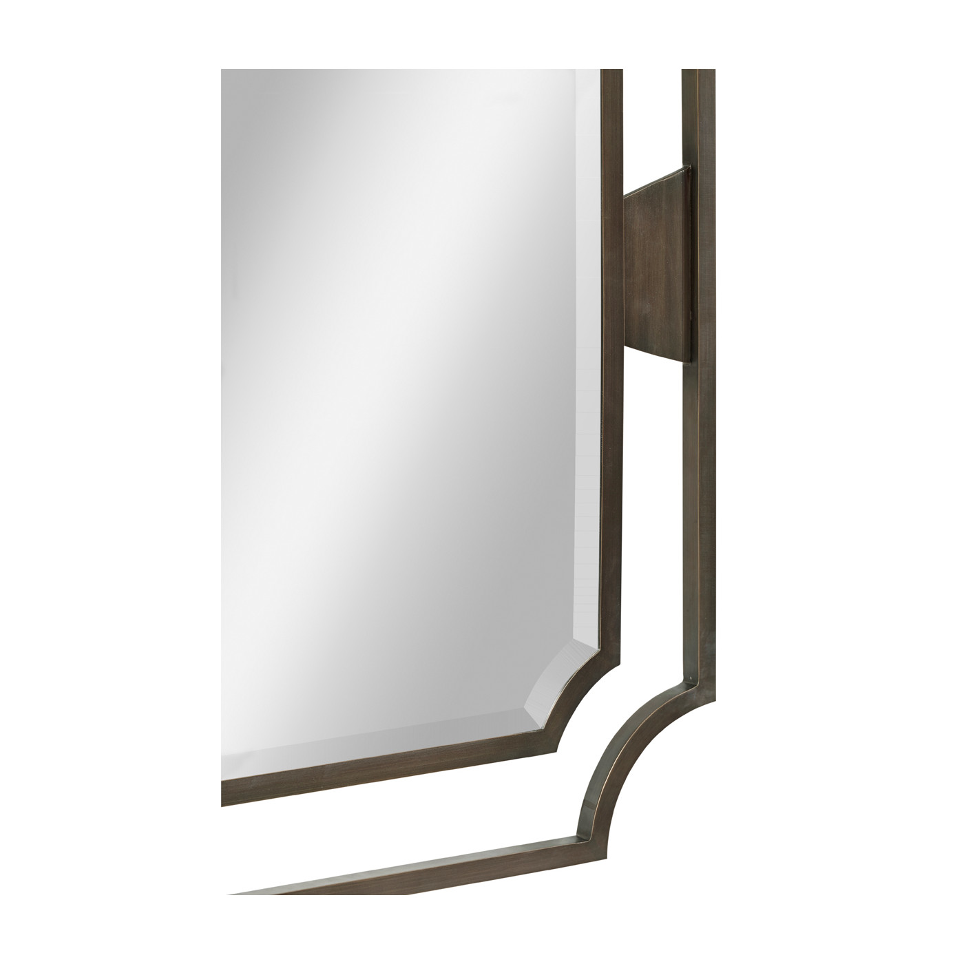 Rectangular Curved Bronzed Wall Hanging Mirror
