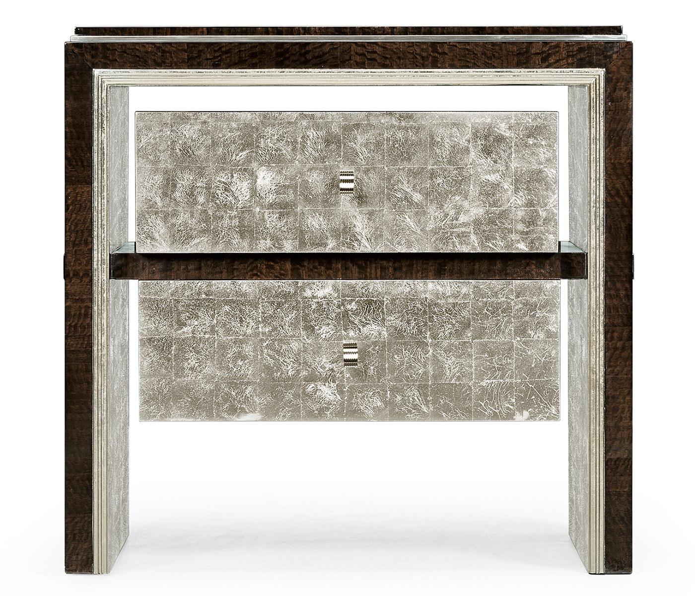 Black Eucalyptus & Silver Espresso Nightstand with Drawers
