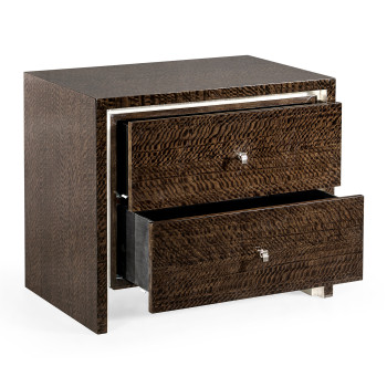 Black Eucalyptus Nightstand with Drawers