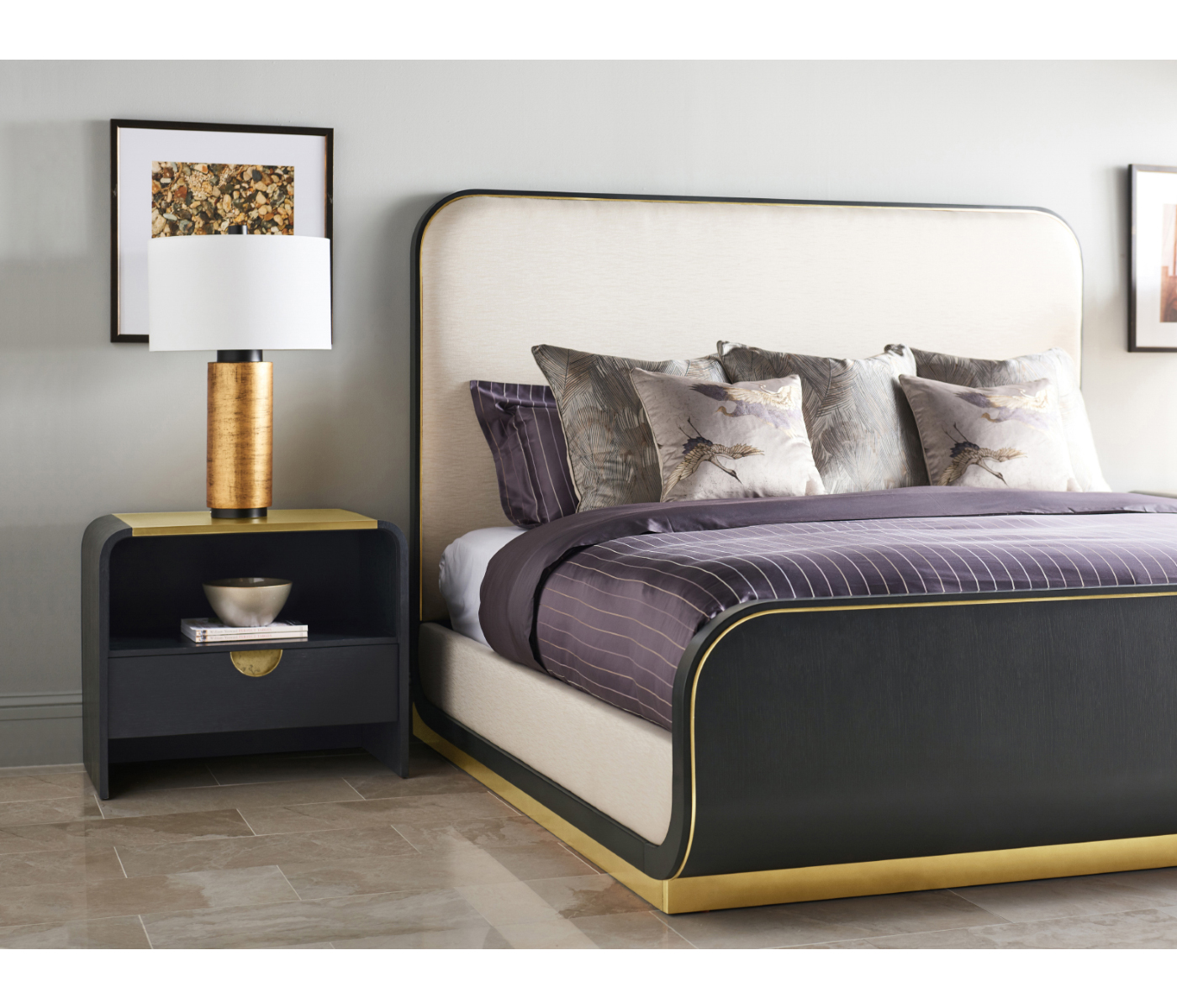 Fusion Curved Ebonised Oak UK King Bed