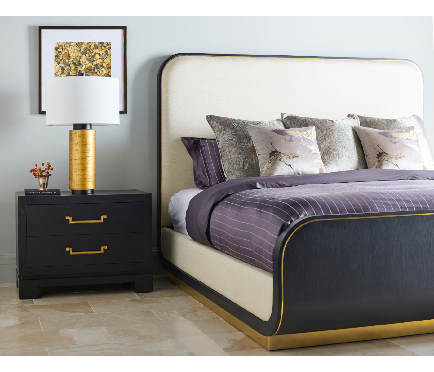 Fusion Curved Ebonised Oak UK King Bed