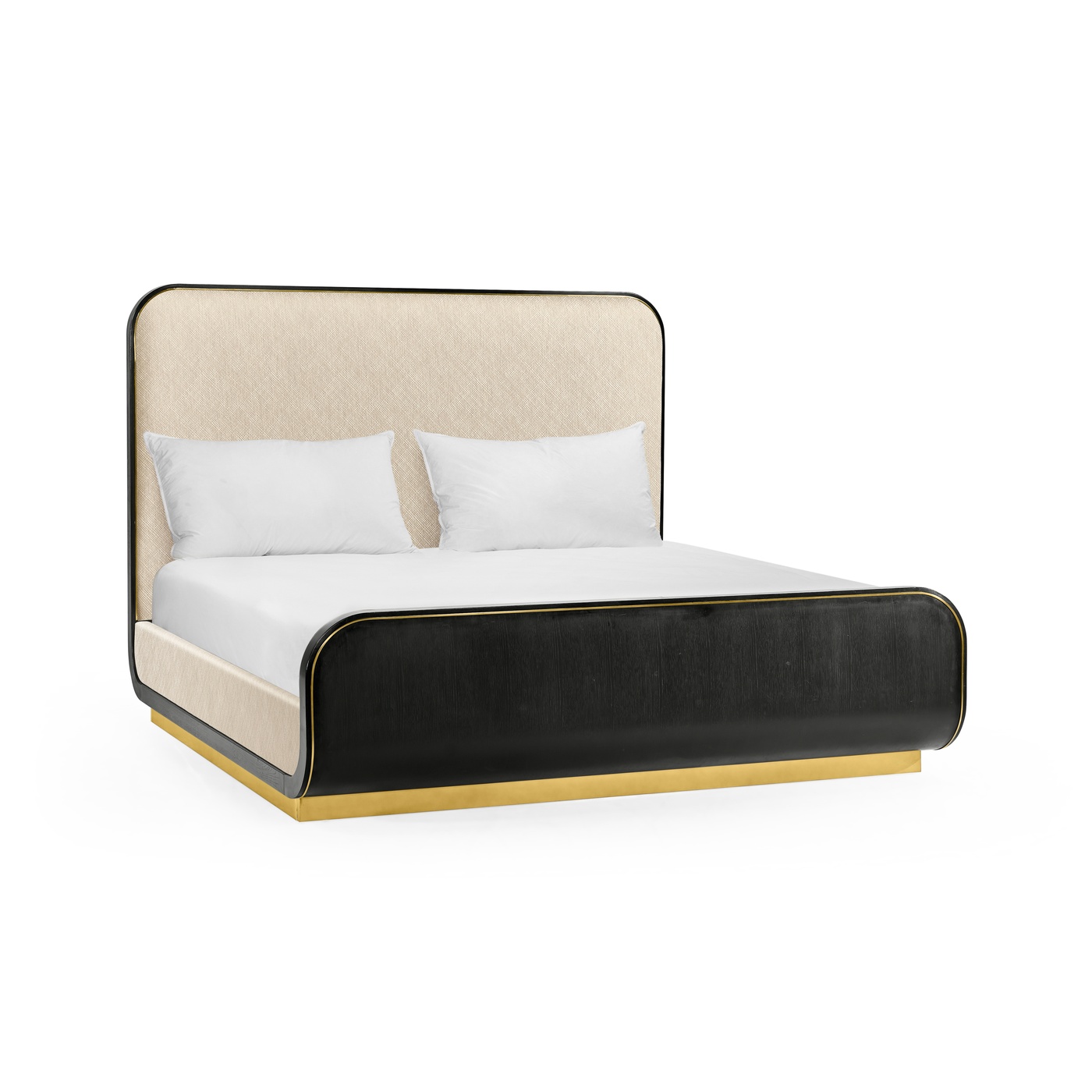 Fusion Curved Ebonised Oak UK Queen Bed