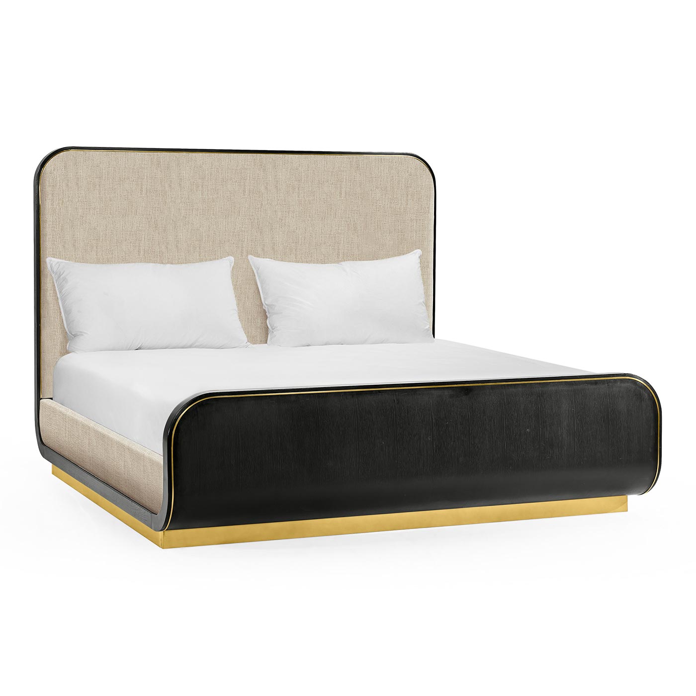 Fusion Curved Ebonised Oak US Queen Bed
