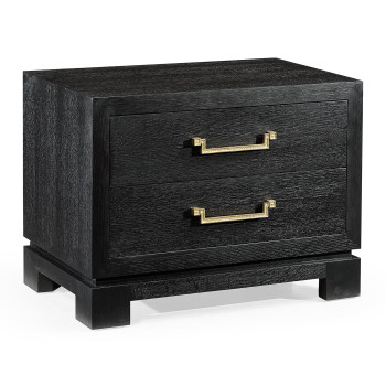 Fusion Ebonized Oak Nightstand with Drawers