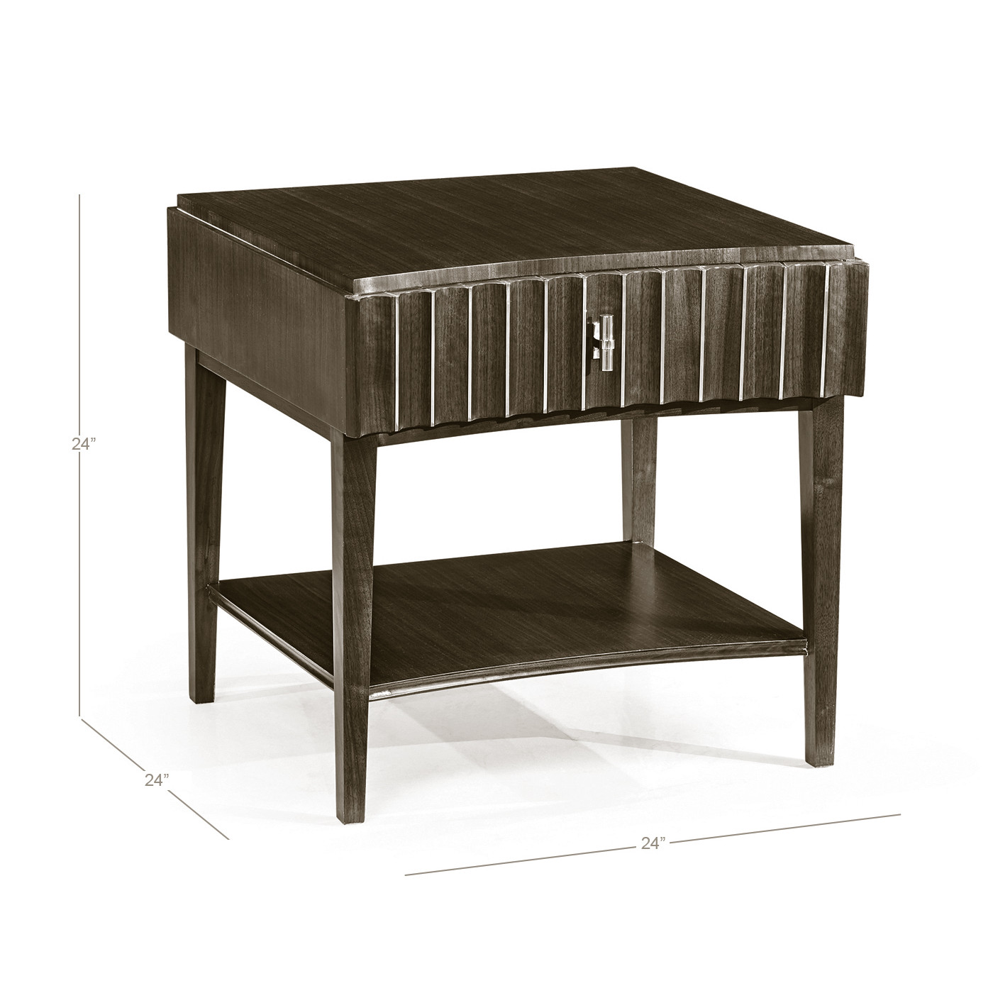 Gatsby Reeded End Table with Shelf