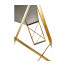 Geometric Dark French Oak & Gilded Console Table