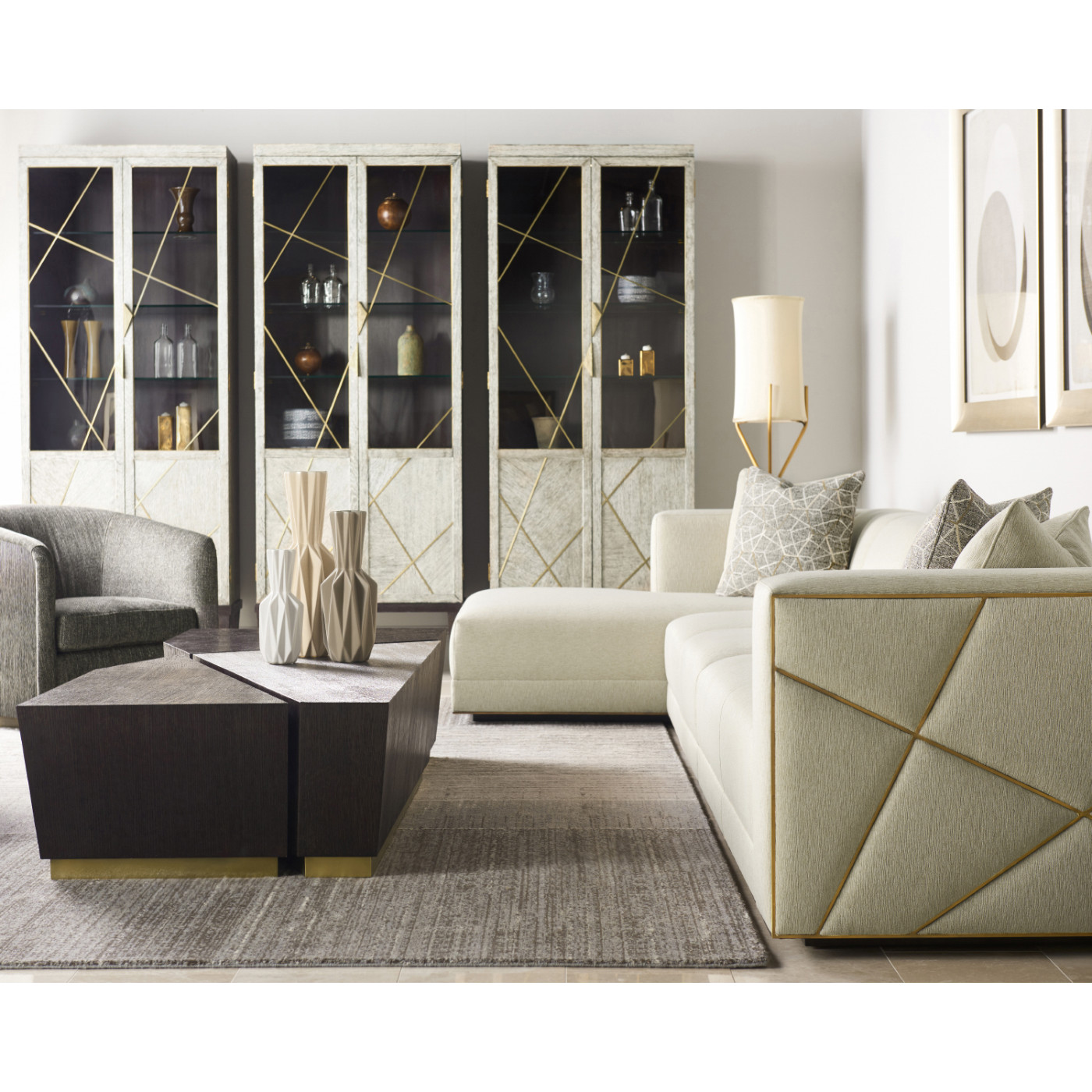 Geometric LFT Arm Chaise Lounge