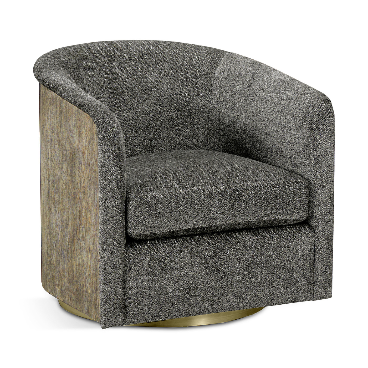 Geometric Dark French Oak Swivel Chair