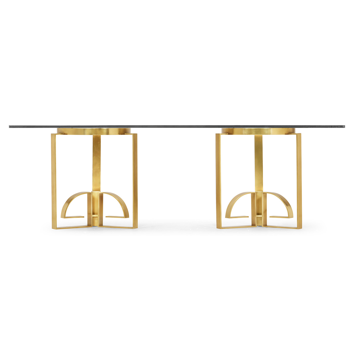 Fusion Rectangular Chinoiserie Antique Etched Brass Dining Table 87