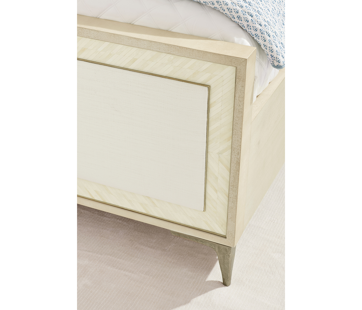 Tideline Bone & Linen-Blend Upholstered Bed