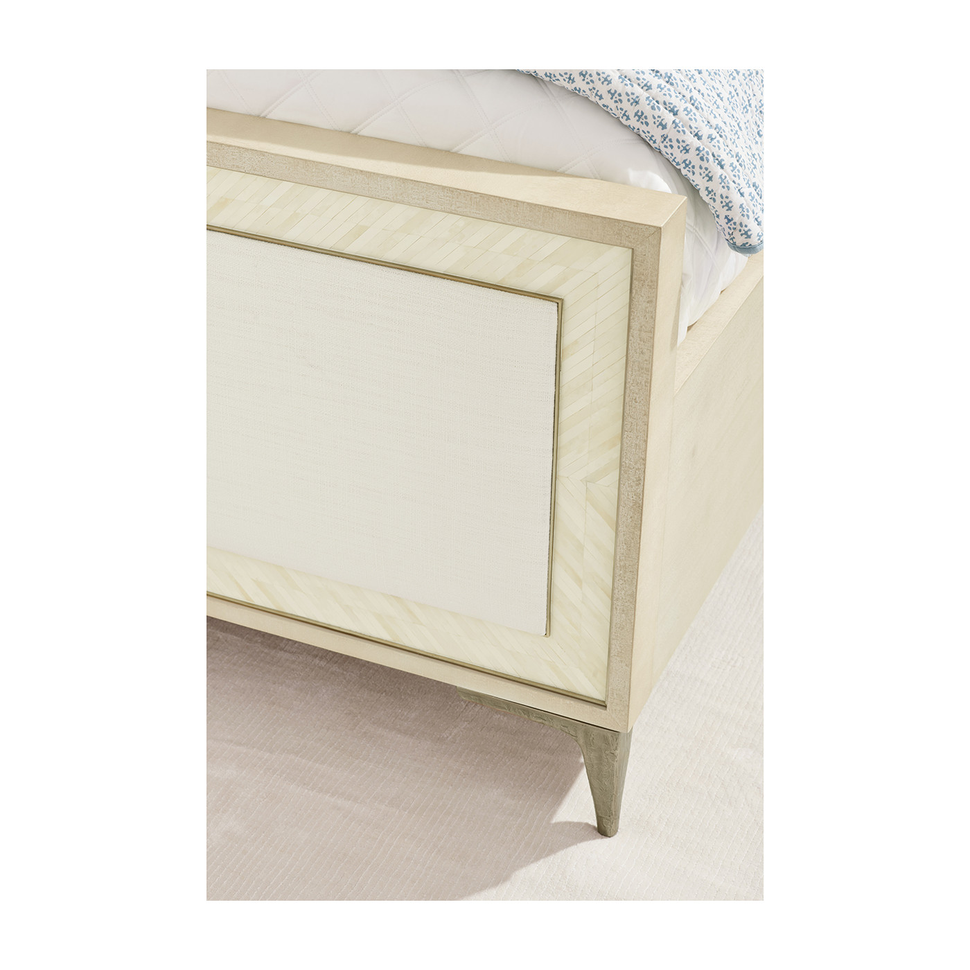 Tideline Bone & Linen-Blend Upholstered Bed