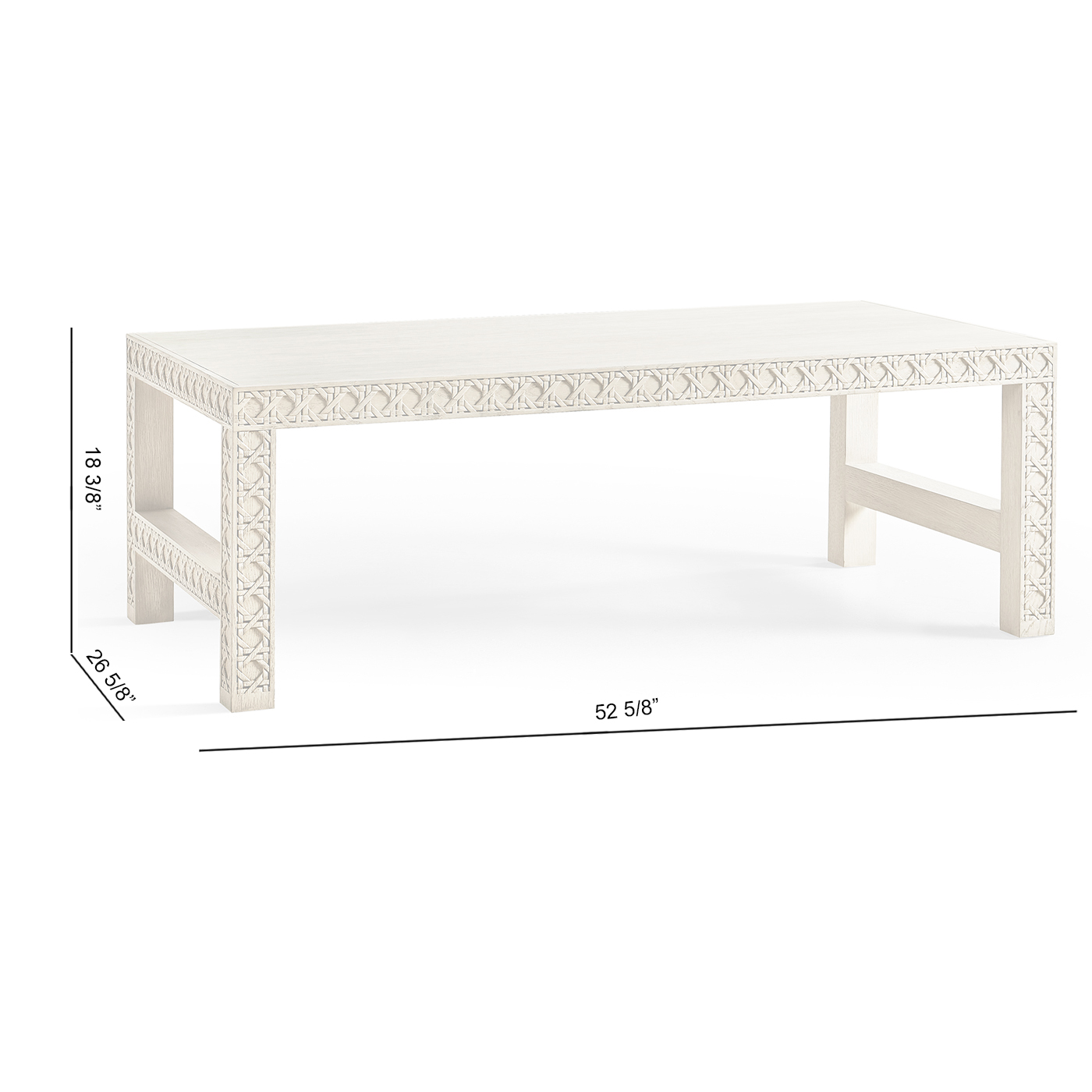 Cnoidal Cane Carved Cocktail Table