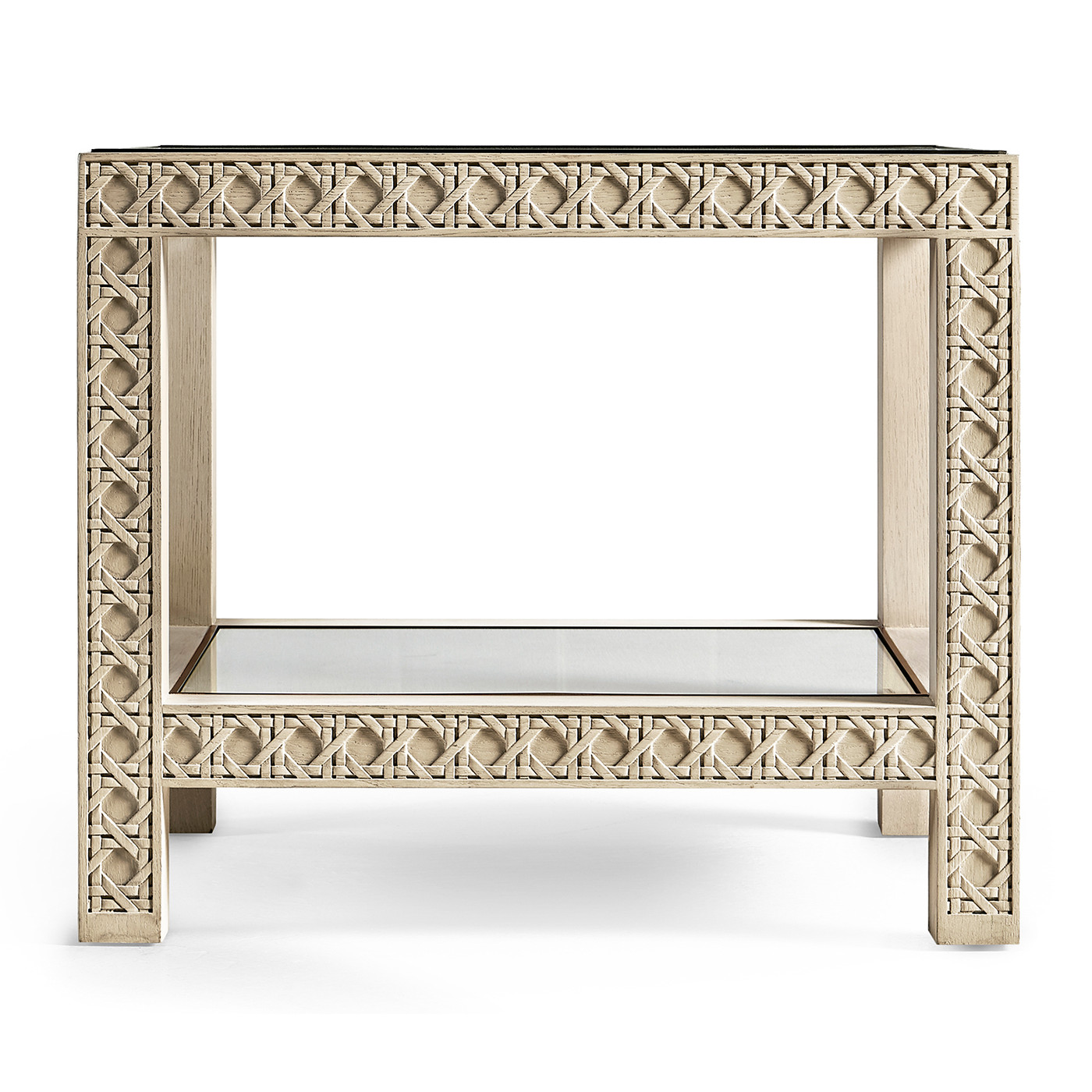 Cnoidal Cane Carved End Table